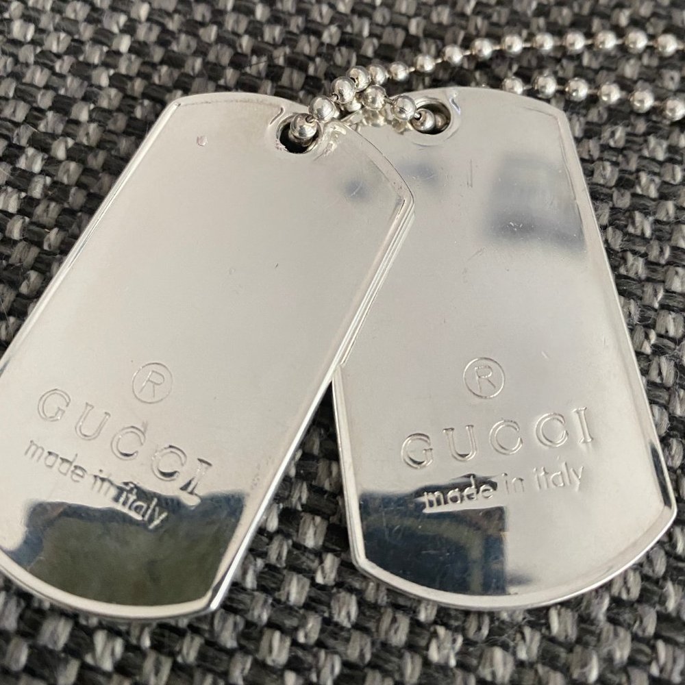 Gucci Silver Dog Tags - AUTHENTIC
